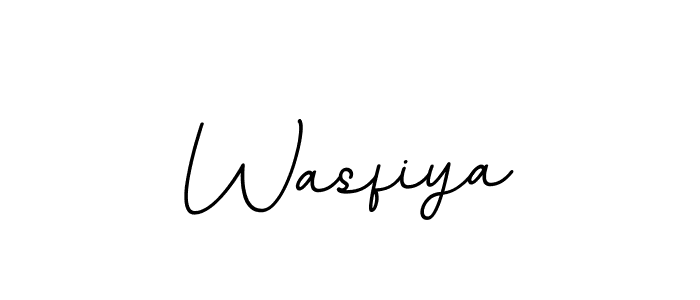 How to make Wasfiya name signature. Use BallpointsItalic-DORy9 style for creating short signs online. This is the latest handwritten sign. Wasfiya signature style 11 images and pictures png