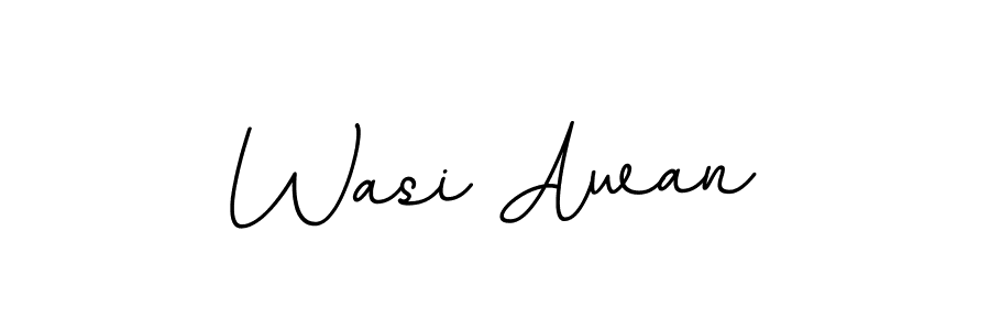 Use a signature maker to create a handwritten signature online. With this signature software, you can design (BallpointsItalic-DORy9) your own signature for name Wasi Awan. Wasi Awan signature style 11 images and pictures png