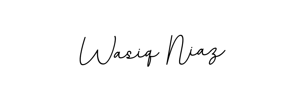 You should practise on your own different ways (BallpointsItalic-DORy9) to write your name (Wasiq Niaz) in signature. don't let someone else do it for you. Wasiq Niaz signature style 11 images and pictures png