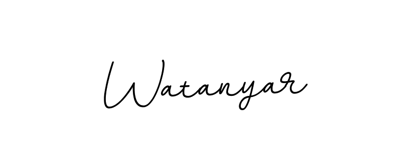 How to make Watanyar name signature. Use BallpointsItalic-DORy9 style for creating short signs online. This is the latest handwritten sign. Watanyar signature style 11 images and pictures png