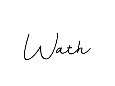 How to make Wath name signature. Use BallpointsItalic-DORy9 style for creating short signs online. This is the latest handwritten sign. Wath signature style 11 images and pictures png