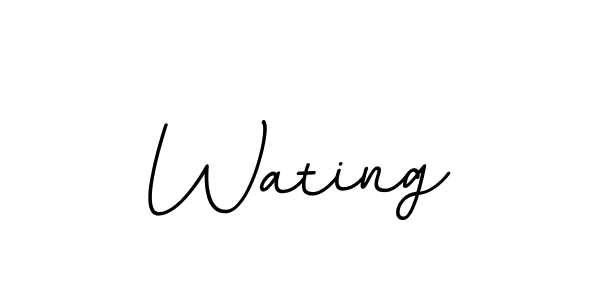 The best way (BallpointsItalic-DORy9) to make a short signature is to pick only two or three words in your name. The name Wating include a total of six letters. For converting this name. Wating signature style 11 images and pictures png