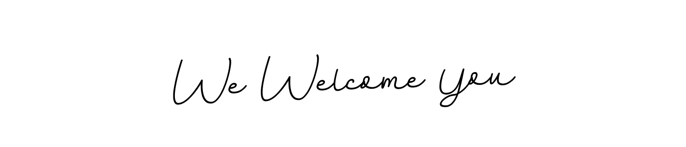 Create a beautiful signature design for name We Welcome You. With this signature (BallpointsItalic-DORy9) fonts, you can make a handwritten signature for free. We Welcome You signature style 11 images and pictures png