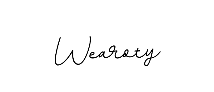 if you are searching for the best signature style for your name Wearoty. so please give up your signature search. here we have designed multiple signature styles  using BallpointsItalic-DORy9. Wearoty signature style 11 images and pictures png