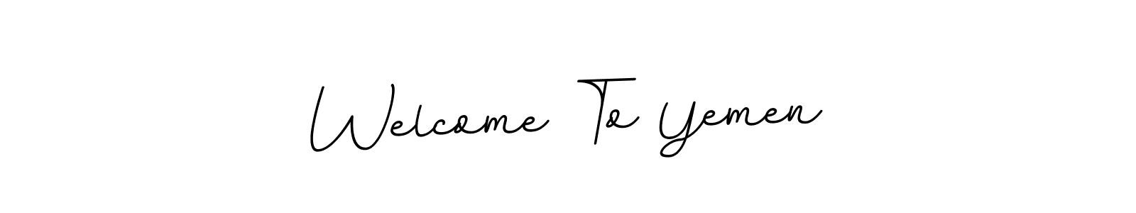 Use a signature maker to create a handwritten signature online. With this signature software, you can design (BallpointsItalic-DORy9) your own signature for name Welcome To Yemen. Welcome To Yemen signature style 11 images and pictures png