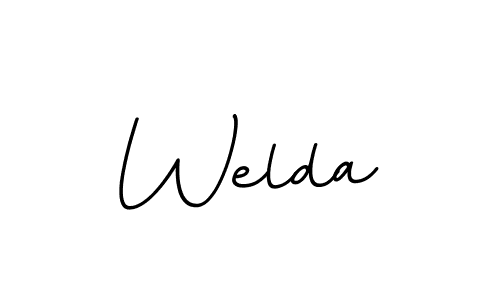 Make a beautiful signature design for name Welda. With this signature (BallpointsItalic-DORy9) style, you can create a handwritten signature for free. Welda signature style 11 images and pictures png