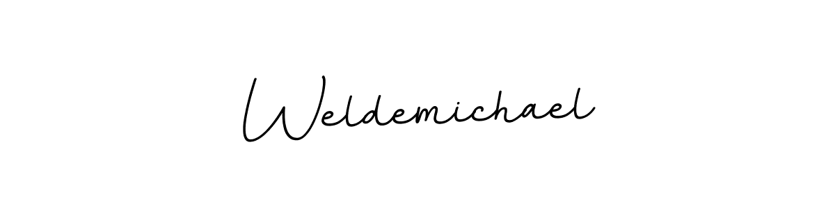 Make a beautiful signature design for name Weldemichael. With this signature (BallpointsItalic-DORy9) style, you can create a handwritten signature for free. Weldemichael signature style 11 images and pictures png