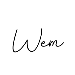 Design your own signature with our free online signature maker. With this signature software, you can create a handwritten (BallpointsItalic-DORy9) signature for name Wem. Wem signature style 11 images and pictures png