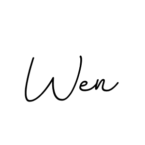 Make a beautiful signature design for name Wen. With this signature (BallpointsItalic-DORy9) style, you can create a handwritten signature for free. Wen signature style 11 images and pictures png