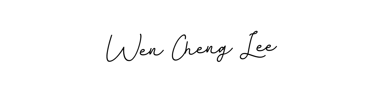 How to make Wen Cheng Lee name signature. Use BallpointsItalic-DORy9 style for creating short signs online. This is the latest handwritten sign. Wen Cheng Lee signature style 11 images and pictures png