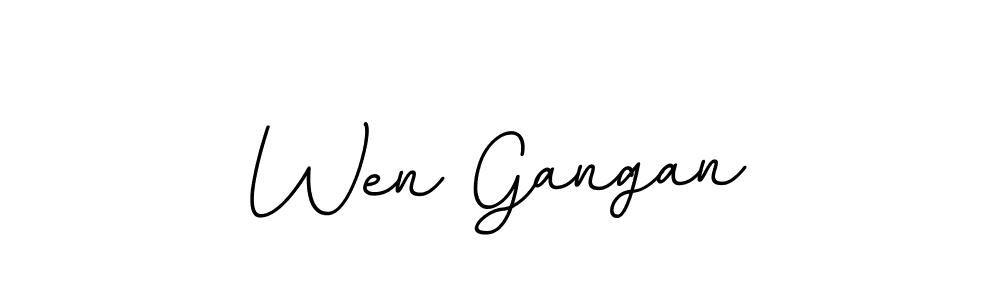 How to make Wen Gangan name signature. Use BallpointsItalic-DORy9 style for creating short signs online. This is the latest handwritten sign. Wen Gangan signature style 11 images and pictures png