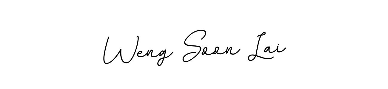 This is the best signature style for the Weng Soon Lai name. Also you like these signature font (BallpointsItalic-DORy9). Mix name signature. Weng Soon Lai signature style 11 images and pictures png