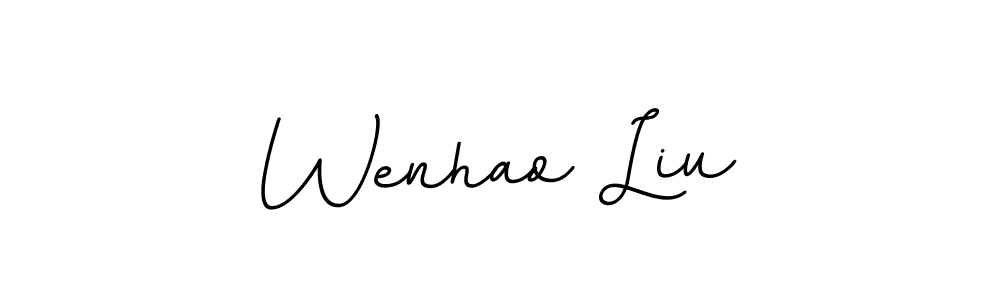 How to make Wenhao Liu name signature. Use BallpointsItalic-DORy9 style for creating short signs online. This is the latest handwritten sign. Wenhao Liu signature style 11 images and pictures png