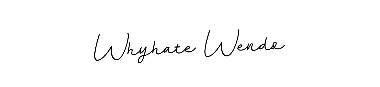 How to make Whyhate Wendo name signature. Use BallpointsItalic-DORy9 style for creating short signs online. This is the latest handwritten sign. Whyhate Wendo signature style 11 images and pictures png