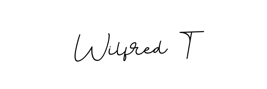 The best way (BallpointsItalic-DORy9) to make a short signature is to pick only two or three words in your name. The name Wilfred T include a total of six letters. For converting this name. Wilfred T signature style 11 images and pictures png