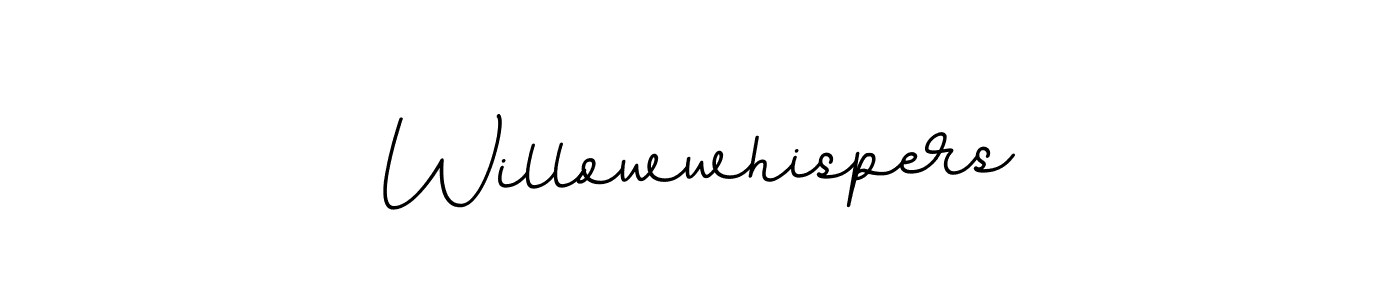 Design your own signature with our free online signature maker. With this signature software, you can create a handwritten (BallpointsItalic-DORy9) signature for name Willowwhispers. Willowwhispers signature style 11 images and pictures png