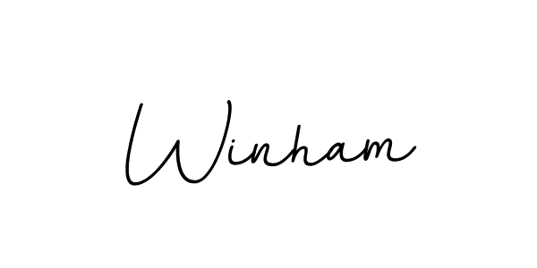 Design your own signature with our free online signature maker. With this signature software, you can create a handwritten (BallpointsItalic-DORy9) signature for name Winham. Winham signature style 11 images and pictures png