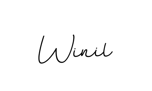 Use a signature maker to create a handwritten signature online. With this signature software, you can design (BallpointsItalic-DORy9) your own signature for name Winil. Winil signature style 11 images and pictures png