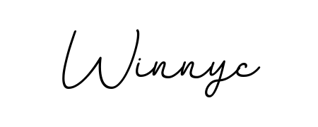 The BallpointsItalic-DORy9 font transforms the name Winnyc into an executive sign with sharp precision and distinguished character. Winnyc signature style 11 images and pictures png