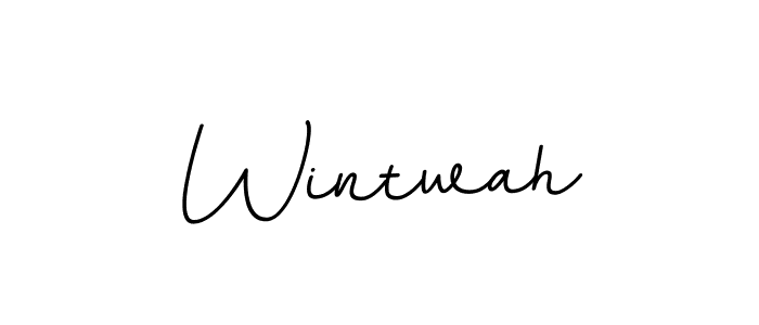 Design your own signature with our free online signature maker. With this signature software, you can create a handwritten (BallpointsItalic-DORy9) signature for name Wintwah. Wintwah signature style 11 images and pictures png