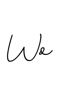 Create a beautiful signature design for name Wo. With this signature (BallpointsItalic-DORy9) fonts, you can make a handwritten signature for free. Wo signature style 11 images and pictures png