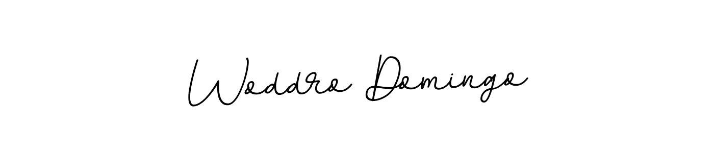 How to make Woddro Domingo name signature. Use BallpointsItalic-DORy9 style for creating short signs online. This is the latest handwritten sign. Woddro Domingo signature style 11 images and pictures png