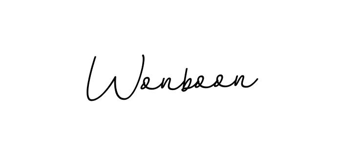 Wonboon stylish signature style. Best Handwritten Sign (BallpointsItalic-DORy9) for my name. Handwritten Signature Collection Ideas for my name Wonboon. Wonboon signature style 11 images and pictures png