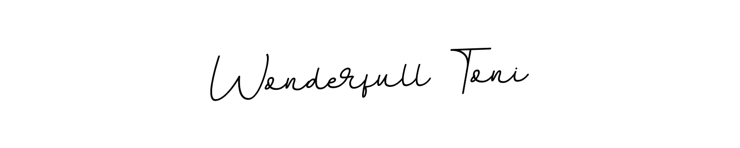 How to Draw Wonderfull Toni signature style? BallpointsItalic-DORy9 is a latest design signature styles for name Wonderfull Toni. Wonderfull Toni signature style 11 images and pictures png