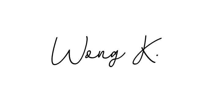 Create a beautiful signature design for name Wong K.. With this signature (BallpointsItalic-DORy9) fonts, you can make a handwritten signature for free. Wong K. signature style 11 images and pictures png