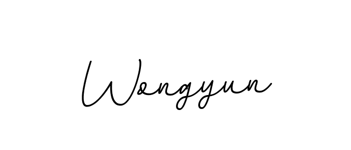 How to make Wongyun name signature. Use BallpointsItalic-DORy9 style for creating short signs online. This is the latest handwritten sign. Wongyun signature style 11 images and pictures png