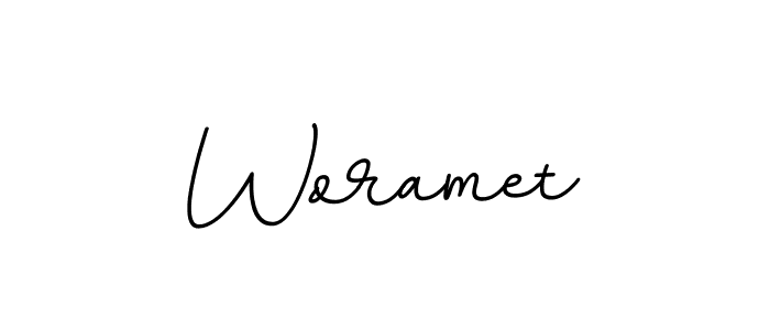 Design your own signature with our free online signature maker. With this signature software, you can create a handwritten (BallpointsItalic-DORy9) signature for name Woramet. Woramet signature style 11 images and pictures png