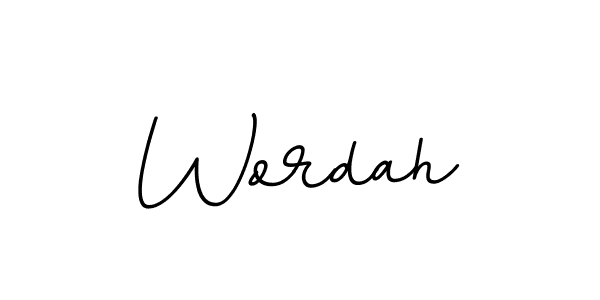 Make a beautiful signature design for name Wordah. With this signature (BallpointsItalic-DORy9) style, you can create a handwritten signature for free. Wordah signature style 11 images and pictures png