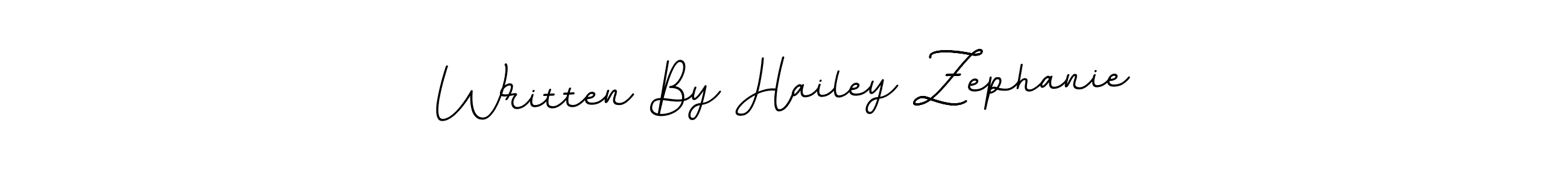 Also You can easily find your signature by using the search form. We will create Written By Hailey Zephanie name handwritten signature images for you free of cost using BallpointsItalic-DORy9 sign style. Written By Hailey Zephanie signature style 11 images and pictures png