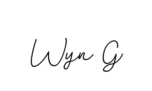 Create a beautiful signature design for name Wyn G. With this signature (BallpointsItalic-DORy9) fonts, you can make a handwritten signature for free. Wyn G signature style 11 images and pictures png