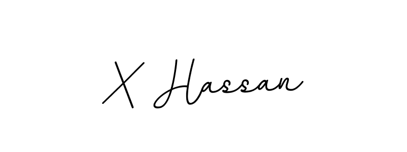 Design your own signature with our free online signature maker. With this signature software, you can create a handwritten (BallpointsItalic-DORy9) signature for name X Hassan. X Hassan signature style 11 images and pictures png