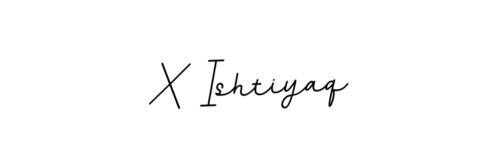 Use a signature maker to create a handwritten signature online. With this signature software, you can design (BallpointsItalic-DORy9) your own signature for name X Ishtiyaq. X Ishtiyaq signature style 11 images and pictures png