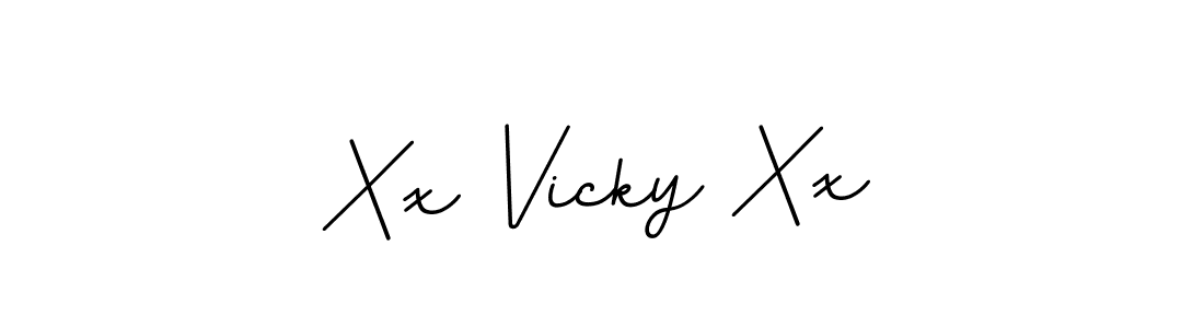 How to make Xx Vicky Xx name signature. Use BallpointsItalic-DORy9 style for creating short signs online. This is the latest handwritten sign. Xx Vicky Xx signature style 11 images and pictures png