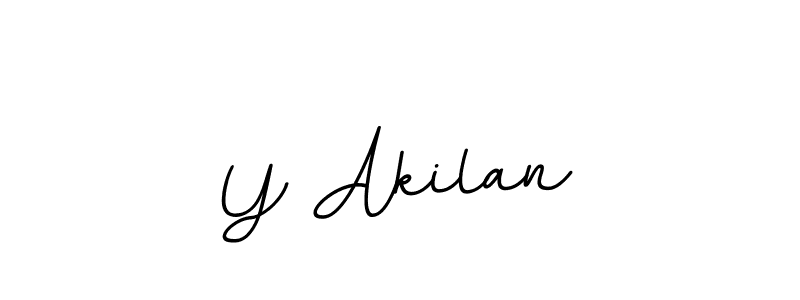 How to make Y Akilan name signature. Use BallpointsItalic-DORy9 style for creating short signs online. This is the latest handwritten sign. Y Akilan signature style 11 images and pictures png