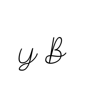 Make a beautiful signature design for name Y B. With this signature (BallpointsItalic-DORy9) style, you can create a handwritten signature for free. Y B signature style 11 images and pictures png