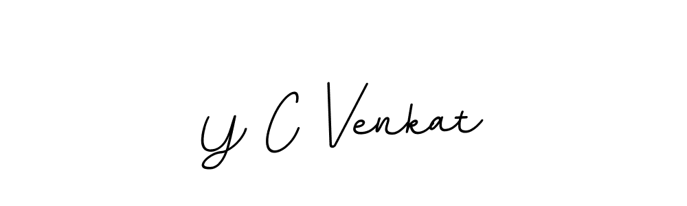 Create a beautiful signature design for name Y C Venkat. With this signature (BallpointsItalic-DORy9) fonts, you can make a handwritten signature for free. Y C Venkat signature style 11 images and pictures png