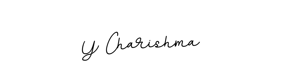 How to make Y Charishma name signature. Use BallpointsItalic-DORy9 style for creating short signs online. This is the latest handwritten sign. Y Charishma signature style 11 images and pictures png