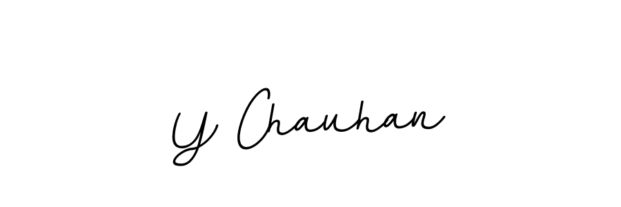 How to make Y Chauhan name signature. Use BallpointsItalic-DORy9 style for creating short signs online. This is the latest handwritten sign. Y Chauhan signature style 11 images and pictures png