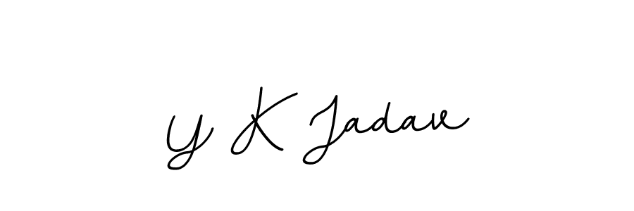 You should practise on your own different ways (BallpointsItalic-DORy9) to write your name (Y K Jadav) in signature. don't let someone else do it for you. Y K Jadav signature style 11 images and pictures png