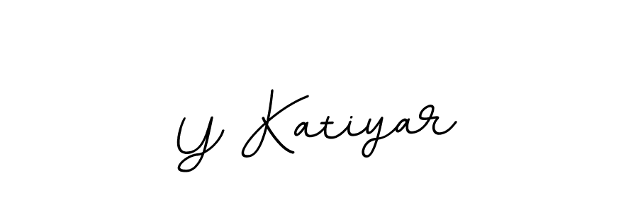 How to make Y Katiyar name signature. Use BallpointsItalic-DORy9 style for creating short signs online. This is the latest handwritten sign. Y Katiyar signature style 11 images and pictures png