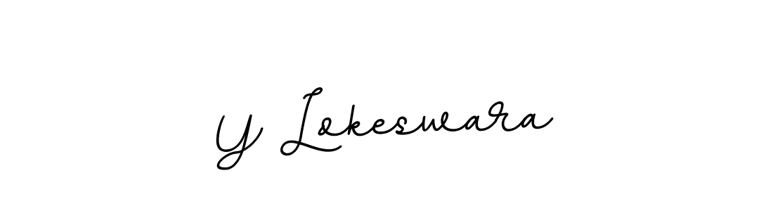 Make a beautiful signature design for name Y Lokeswara. With this signature (BallpointsItalic-DORy9) style, you can create a handwritten signature for free. Y Lokeswara signature style 11 images and pictures png