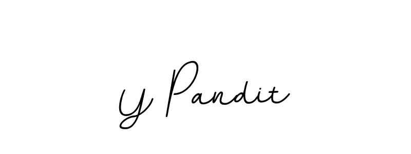 How to make Y Pandit name signature. Use BallpointsItalic-DORy9 style for creating short signs online. This is the latest handwritten sign. Y Pandit signature style 11 images and pictures png