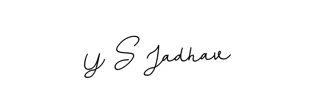 How to make Y S Jadhav name signature. Use BallpointsItalic-DORy9 style for creating short signs online. This is the latest handwritten sign. Y S Jadhav signature style 11 images and pictures png