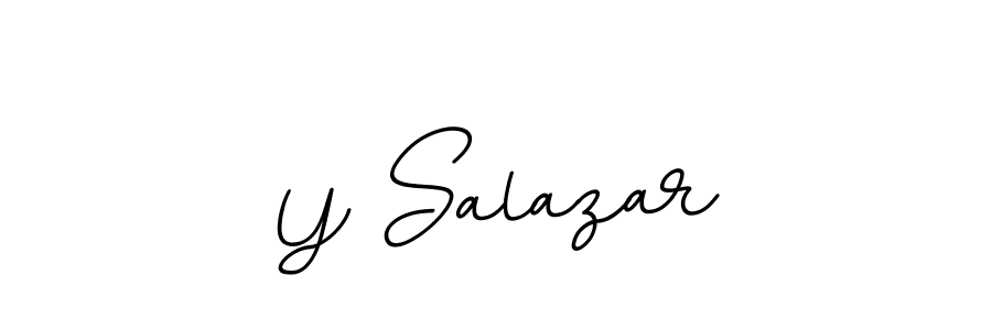 Create a beautiful signature design for name Y Salazar. With this signature (BallpointsItalic-DORy9) fonts, you can make a handwritten signature for free. Y Salazar signature style 11 images and pictures png