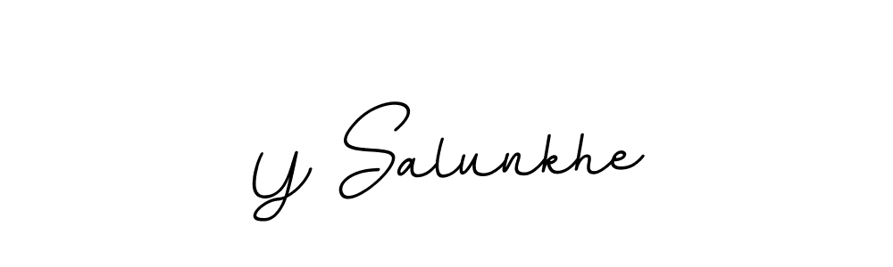 Design your own signature with our free online signature maker. With this signature software, you can create a handwritten (BallpointsItalic-DORy9) signature for name Y Salunkhe. Y Salunkhe signature style 11 images and pictures png