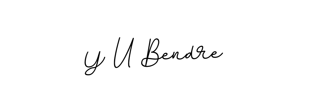 How to make Y U Bendre name signature. Use BallpointsItalic-DORy9 style for creating short signs online. This is the latest handwritten sign. Y U Bendre signature style 11 images and pictures png